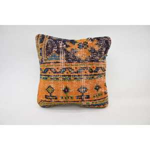 Multicolor Bohemian Wool Pillow 12x12 Inch Woven Embroidered Kantha <b>Patchwork</b> Vintage Square Print Portable <b>Bedding</b> Floor Use - Product Image 1