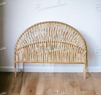 Nouveau modèle tendance Tête de lit en rotin naturel Tête de lit en rotin Sunrise faite à la main pour lits Queen Size pour la chambre à coucher