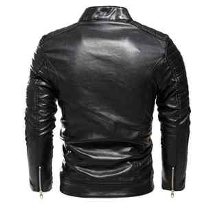 Veste en cuir décontractée, veste d'hiver, service OEM, emballage personnalisé, haute qualité, nouveau design, veste en cuir confortable pour hommes - Product Image 2