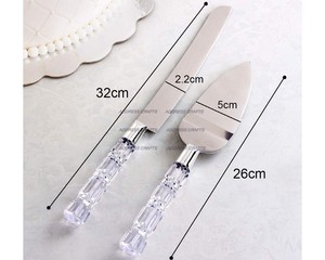 Meilleure vente en acier inoxydable acrylique poignée écologique lave-vaisselle gâteau serveur pour fête de mariage anniversaire célébration gâteau - Product Image 2