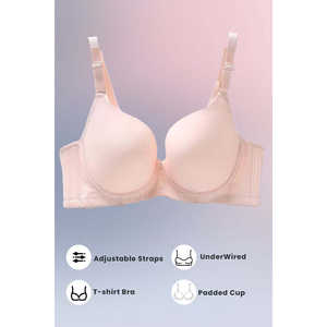 Soutien-gorge t-shirt à armatures rembourré rose Espico produit de soutien-gorge confortable teint peau - Product Image 6