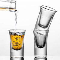 Vasos Mini Tumbler Esmerilados de Cristal al Por Mayor con Fondo Grueso, Juego de Vasos de Chupito de 1 oz y 2 oz con Logo Personalizado y Soporte