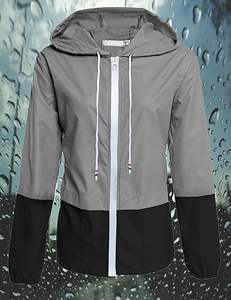 Femmes épais imperméable automne longue veste universitaire enduit compressible extérieur à capuche coupe-vent fermeture à glissière Logo avant - Product Image 5