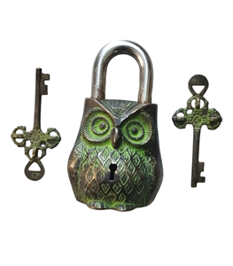 Cadenas hibou en laiton de qualité supérieure avec 2 clés en acier et en fer durables pour un usage domestique disponible au prix de l'Inde - Product Image 5