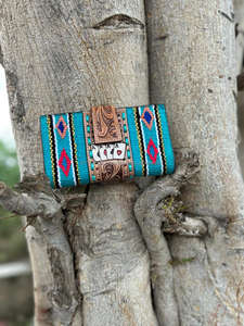 Aztèque Selle Couverture Portefeuille Embrayage Élégant Nouveau Design Portefeuille Multi Utilisations Unique Western Cuir Vente Chaude Portefeuilles Pour Femmes - Product Image 2