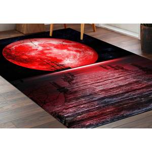 Alfombra con Diseño de Paisaje Marino Luna Roja: Alfombra Decorativa Impresa en 3D, con Pelo Suave - Product Image 4