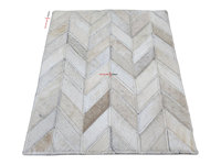 Tapis modernes en cuir de vachette à poils, rayés, brodés artisanallement, tailles personnalisées, livraison rapide, pour salon et hôtel, fourrure naturelle