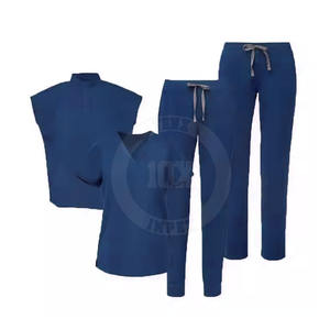 Conjunto de traje de fregado de alta calidad para personal médico con tela resistente a la decoloración y costuras ordenadas - Product Image 3