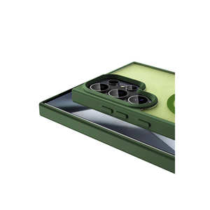 Funda Magnética de Carga para Magsafe, Color Verde Oscuro, para Samsung Galaxy S24 Ultra, Funda de Silicona a Prueba de Golpes, Diseño Transparente de PC - Product Image 2