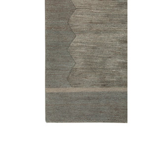 Alfombra de Lana Anudada a Mano Sthir Green AR-5006, Patrón Geométrico Rectangular, Alfombra para Sala de Estar 9x12, Decoración para Pasillo - Product Image 4