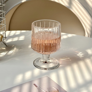 Copa de Champán de Vidrio Rayado de Alta Gama, Estilo Minimalista INS, de Tallo Corto, Resistente al Calor, para Uso Doméstico - Product Image 6
