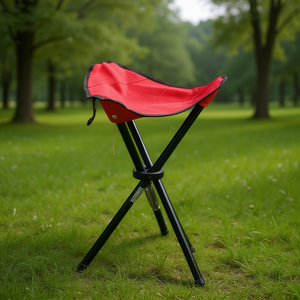 Amicasa Red <b>Folding</b> <b>Chair</b> 392 <b>Metal</b> Stool for Enhanced Comfort and Durability - Product Image 3