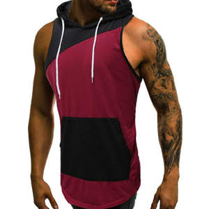 Débardeur de sport décontracté en coton tricoté pour homme, respirant, anti-transpiration, pour la gym et le fitness, sans manches, design uni ou imprimé - Product Image 2