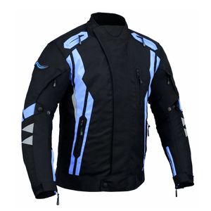 Men's Cordura Waterproof CE Armoured Textile Winter Motorcycle Jackets Windproof Black Sky Blue Colors Printed Design for - Product Image 3