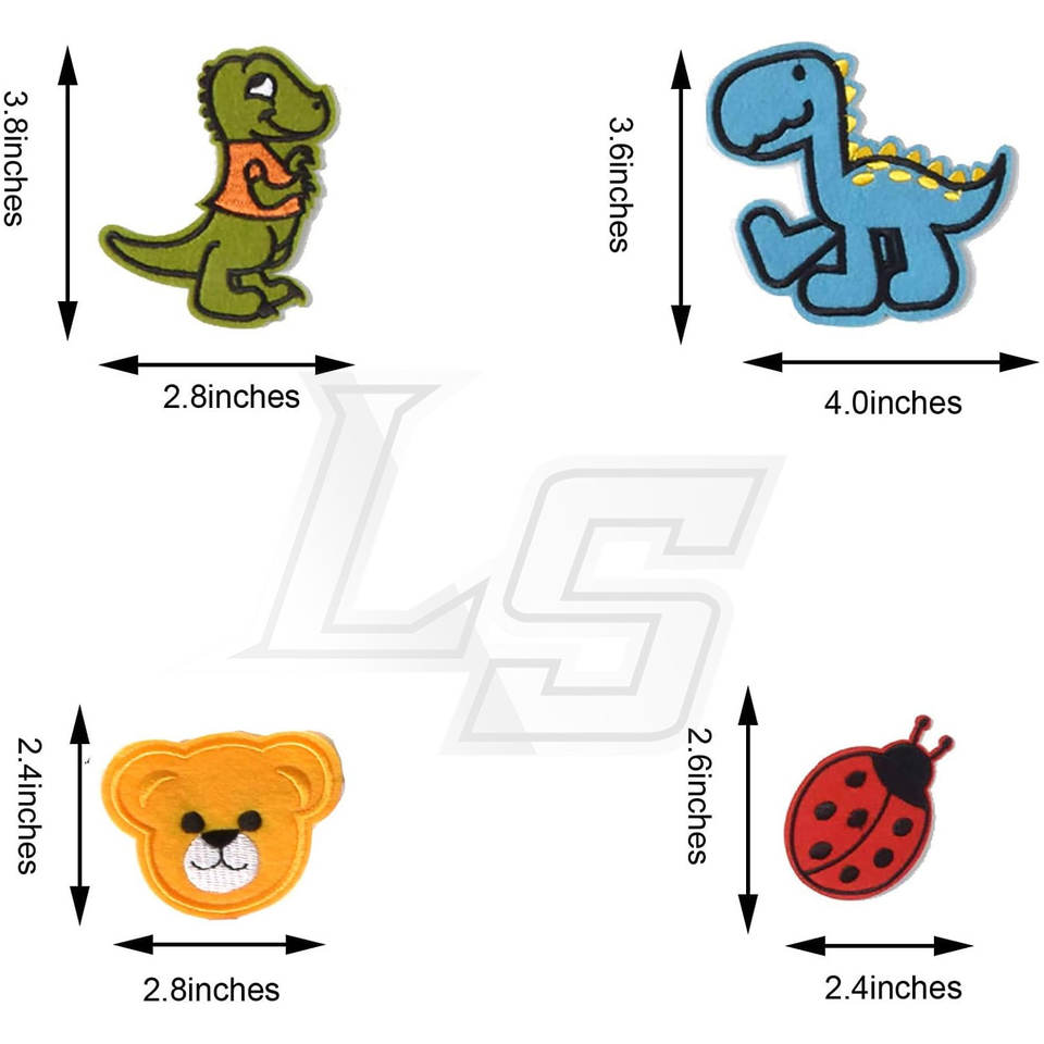 60pcs Random Assorted Styles Embroidered Patches Bright Vivid Colors Sew on or Iron on Patch Twill Fabric Clothes Dress Hat