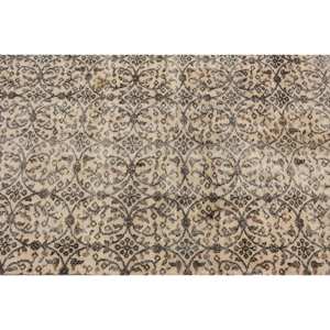 Alfombra tradicional de lana marrón Beige de 3,6x6,7 pies, diseño de retazos turco hecho a mano para entrada, pasillo, sala de estar, uso de látex - Product Image 5