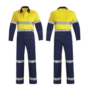 Mono personalizado de algodón de alta visibilidad, ropa de seguridad transpirable para adultos, hecho en Pakistán, Mono de uniforme de trabajo - Product Image 2