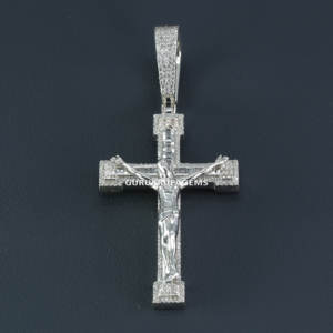 Unveil Elegance With This 14KT <b>White</b> <b>Gold</b> Diamond Hip Hop Pendant With Lab Grown Round Brilliant Cut Diamonds in VVS Clarity - Product Image 2