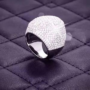 6.00 Carat VVS Moissanite Hip Hop <b>Ice</b> Out Round & Baguette Cut Diamond <b>Ring</b> Engagement Men's 925 Sterling Silver - Product Image 2