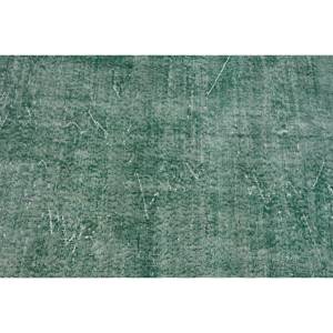 Tapis Turc Vintage Moderne 3.7 X 6.7ft Laine Verte Fait à la Main Patchwork Design Latex Dos Grand Couloir Rectangle pour Adolescents - Product Image 5