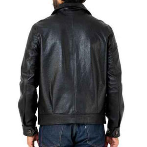 Chaqueta de motociclista de cuero Premium para hombre, piel de vaca genuina, diseño de corredor ajustado en negro, temporada de invierno, opción de talla grande - Product Image 3