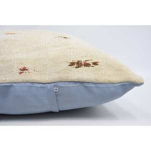 28x28 pulgadas Beige Toile Patchwork Lana Almohada Estilo Kantha Cojín con técnica tejida y patrón vintage - Product Image 5