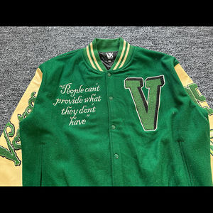 Chaqueta Universitaria de Béisbol de Alta Calidad, Fabricada por OEM, con Parches Bordados en Chenilla, Chaqueta Varsity de Cuero, Estilo Urbano - Product Image 5