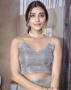 ผ้าส่าหรีผ้าไหมสวมใส่สบายมีชิ้นเสื้อสำหรับผู้หญิงผ้าส่าหรีแบบลำลองพิมพ์ลายสำหรับใส่ทำงานปาร์ตี้ขนาดเล็กและใส่ได้ทุกวัน - Product Image 5