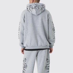 Proveedor de chándal con cremallera a precio barato de alta calidad, servicio OEM con impresión de logotipo personalizado, chándal de estilo holgado para hombre - Product Image 5