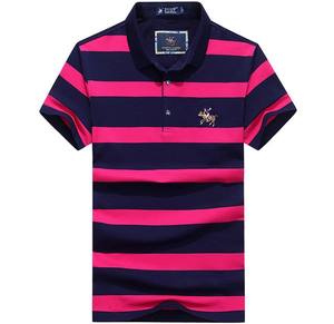 Écologique 100% Coton Hommes pour Chemise Rayé Imprimé Col Brodé À La Mode Confortable Casual Golf Wear Tissu Tricoté - Product Image 2