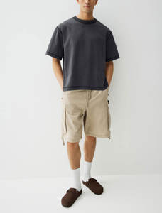 T-shirts délavés à l'acide personnalisés pour hommes 100% coton col rond vierge poids lourd Streetwear vieilli surdimensionné Boxy Fit T-shirts pour hommes - Product Image 4