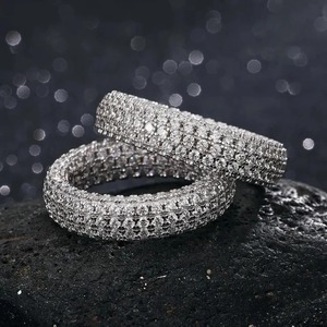 Beautiful Fully Iced Out Micro Pave Moissanite Diamond Finger Band <b>Ring</b> Hip Hop Jewelry Customized Jewelry Gift for <b>Men</b> & Women - Product Image 5
