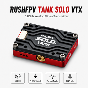 Transmisor de Video Analógico RUSHFPV TANK SOLO 5.8GHz 48CH VTX SmartAudio MMCX 7-36V con Micrófono AGC para Drones de Carreras FPV - Product Image 2