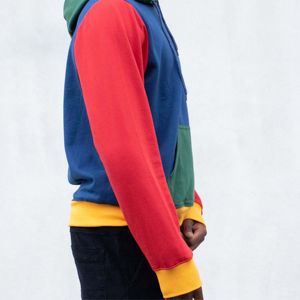 <b>Men</b> Multi-Color Block Hoodie Bold and Stylish <b>Pullover</b> with Color Blocking, Perfect <b>for</b> Casual Streetwear and Everyday Comfort - Product Image 6