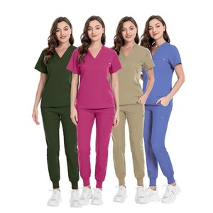 Vente en gros Uniforme d'allaitement unisexe pour médecins et infirmières Ensembles de gommage extensibles pour femmes Ensembles d'uniformes Scrubs d'allaitement médical - Product Image 2