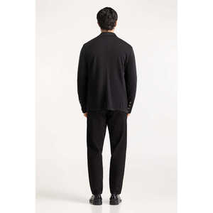 Blazer en velours côtelé croisé coupe ajustée MN-BLZ-WS24-002 pour mariage, longueur longue, grande taille, avec fermeture simple boutonnage - Product Image 1