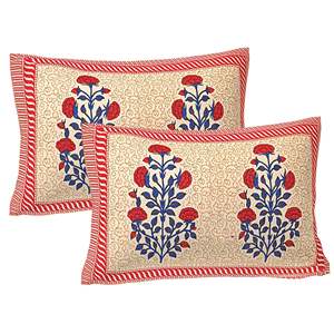 Blue <b>Floral</b> 240 TC 100% Cotton Super King Bedsheet with 2 Pillow Covers 3-Piece Set (SHKV1081) - Product Image 3