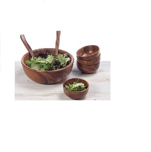 Juego de cuencos y cucharas de madera de Acacia para ensalada, alimentos de cocina personalizados, respetuosos con el medio ambiente, gran oferta - Product Image 1