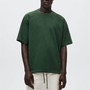 T-shirt personnalisé sérigraphié pour hommes, poids lourd 230gsm 100% coton et polyester, style de rue, style uni - Product Image 1