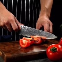 Neuankömmling Damaskus Stahl Küchenmesser Handgemachtes Küchenmesser Profession eller Harz griff mit Abdeckung.