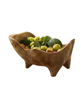 Bol à fruits en bois salade faite à la main ustensiles de cuisine faits à la main rustique bol décoratif cadeaux à la maison - Product Image 1