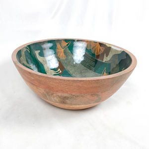 Tazón de Madera Ecológico Hecho a Mano con Cucharas a Juego, para Ensaladas, Frutas y Decoración del Hogar - Product Image 1