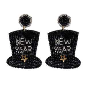 Pendientes de cuentas de semillas de ganchillo de alta moda de diseñador, joyería de gota multicolor hecha a mano para mujer - Product Image 3