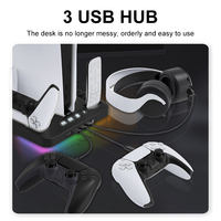 Support mince et station de refroidissement PS5 / PS5 avec station de charge à double contrôleur LED RVB pour consoles PS5 Accessoires de jeu