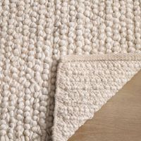 Hochwertiger Großer Naturfarbener Chunky Cotton Loop Pile Moderner Handgewebter Teppich für Gebet, Übung und Außenbereich