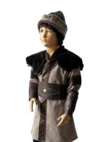 Disfraz Tradicional de Ertugrul Gazi Hecho a Mano en Algodón y Cuero, Color Negro, para Niños, Unisex, Cosplay, Período Histórico, Soldado Otomano