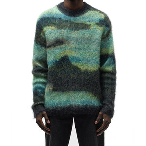 Pull en mohair pour homme avec coupe ajustée et tissu tricoté durable Pull en mohair pour homme à manches longues - Product Image 5