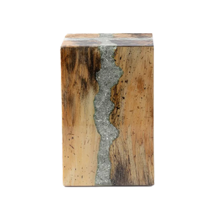 Square <b>Wood</b> and Resin <b>Stool</b> Office Home and Decoration Furniture for Customized Size Polished Gray Resin <b>Stool</b> - Product Image 1