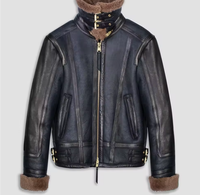 Veste d'hiver chaude pour homme grande taille en fausse fourrure, doublée de cuir, style Sherpa, en cuir de vachette, coupe-vent, respirante et chauffante