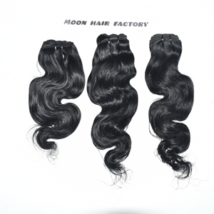 Extensiones de Cabello Humano de Alta Calidad, Ondulado Natural, Color Negro, Cutícula Alineada, Cabello Indio Virgen al por Mayor, Color Negro Natural en Venta - Product Image 1
